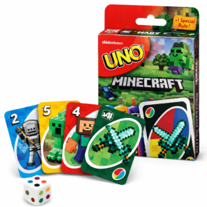 Chkdistributors UNO Minecraft Card Game for Kids & Family, 2-10 Players, Ages 7 Years & Older (Multicolor)