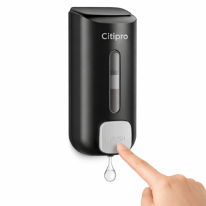 Citipro Manual Touch Soap Dispenser Ideal for Washrooms, Homes, Schools 0.4 L Liquid, Shampoo, Gel, Foam, Lotion, Sanitizer Stand, Conditioner, Soap Dispenser (Black)