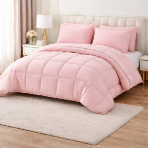 BSB HOME Cotton Double Sized Bedding Set (Pastel Green, Complete 4pcs Bedding Set | 1 Reversible Comforter | 1 Double Bed Sheet | 2 Pillow Covers)