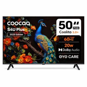 Coocaa S4U Plus 126 cm (50 inch) Full HD LED Smart Coolita TV 2025 Edition with Dolby Audio| Narrow Frame Design| Eye Care Technology| 300+ Live Channels| Voice Control by Coolink App (50S4U Plus)