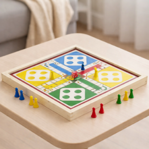 2 in 1 Wooden Magnetic Board Game | Ludo + Snakes & Ladders Combo | 30x30 cm Travel Friendly Family Game | Classic Indoor Game for Kids & Adults (2-4 Players)