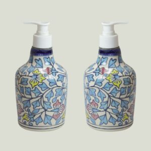 Saras Aajeevika KHURJA POTTERY Mugal Painting Climber Ceramatic soap dispenser