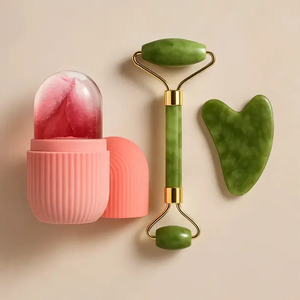 krurotza Face Ice Therapy Roller with Jade Roller & Gua...