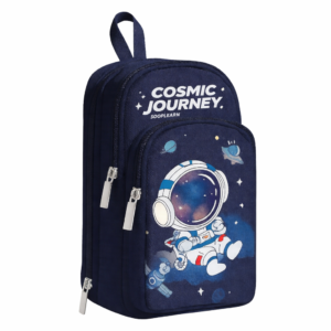 Angoo Astronaut Pencil Box for Kids Boys Girls | 1 Year Warranty | Cute Stationery Pouch for School | 3 Layer Zipper Pencil Case | Waterproof Geometry Box | Pouch for Girls | Space Pencil Kit