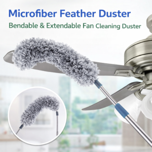 Microfiber Feather Duster Bendable & Extendable Fan Cleaning Duster