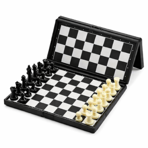 Chess Board 10x10 Magnetic Chessboard Game Set with Folding Travel Portable Case Travel Chessgame Premium Classic Black & Ivory Color Pieces Prefect Gift for Kids and Adults- 1 Pcs