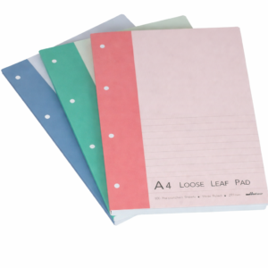 Mahavir Loose Leaf Report Pad | A4 Size | Ruled | Pre Punched for Easy Filing | Tear Off Sheets | Pack of 3 (100 Sheets Each)