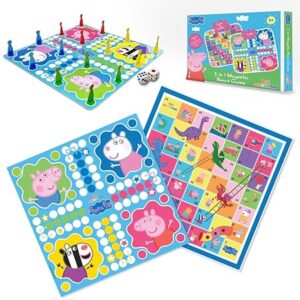 Wembley Peppa Pig Magnetic Ludo Board Game for Kids 2 in 1 Snake and Ladder