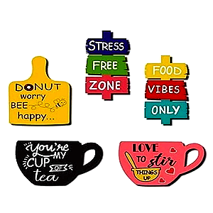 AMFLY Fridge Magnet Printed MDF Wooden Tea Food Quotes ...