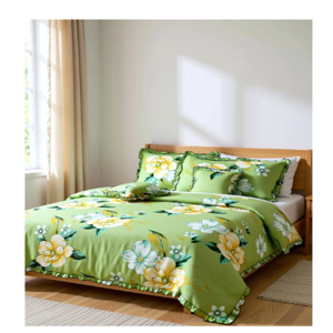 Moonroof Cotton Double Flat 300 TC Printed 1 Bedsheet w...