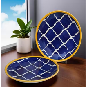 Claybender Set of 2 Handcrafted Ceramic Quarter Plates