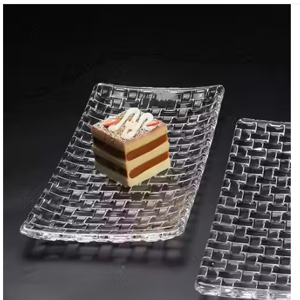 Glass Dessert Plate Serving Tray 11 Inch for Sweets Snacks