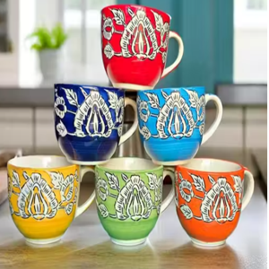 Ceramic Multicolor Mughal Tea cups