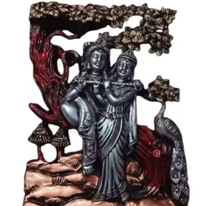 Radha Krishna Under Kadamba Tree Decorative Showpiece with Peacock