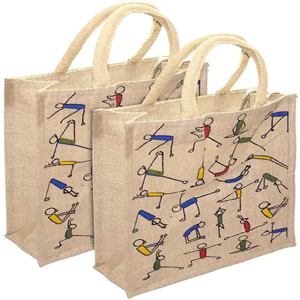Mistazzo yoga jute bag Pack of 2 Grocery Bags