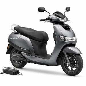 TVS iQube 2.2 kWh Booking for Ex-Showroom Price (With Charger, Titanium Grey)