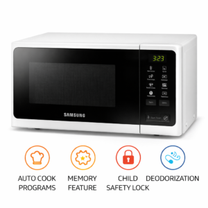 Samsung 23 L Auto Cook Programs, Child Safety Lock, Memory Feature, Deodorization Solo Microwave Oven