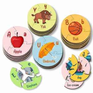 Lefan Round Alphabet Jigsaw Puzzle for Kids Educational ABC Learning