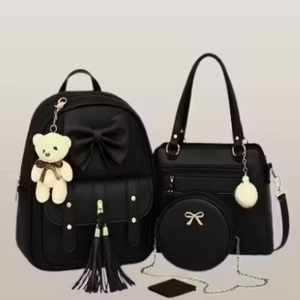 BLACK BELL HANDBAG WITH BLACK PEARL BACKPACK COMBO OFFER