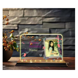 Brown Cloud Customised Acrylic Printed Happy Birthday LED Table Lamp