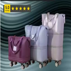 Rolling Duffle Bag with Wheels, Expandable Foldable Duffle Bag with Wheels and Handle for Travel
