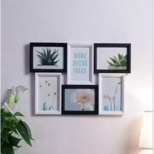 Ag Crafts Glass Mdf Black And White Wood Photo Frame Set Of 6