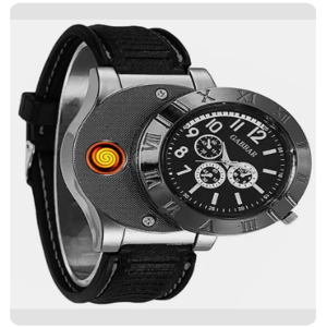 Foxne Point 2 in 1 Electronic Cigarette Lighter Watch w...