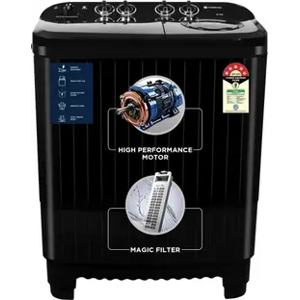 MOTOROLA 10 kg 5 star rating Midnight Series Semi Automatic Top Load Washing Machine Black