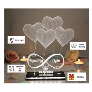 Personalized 3D Illusion LED Lamp with Custom Name & Date