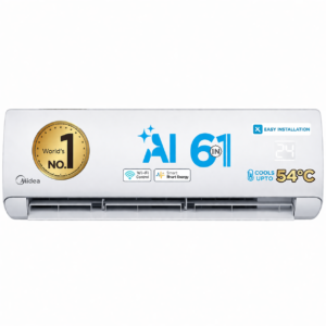 Midea 2025 Model 1.5 Ton 5 Star Split Inverter with Wi-fi 6 in 1 Convertible Cooling AI+KW Display