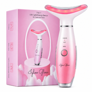 7 in 1 LED Face and Neck Beauty Device – Pink