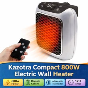 Kazotra Compact 800W Electric Wall Heater with Remote, ...