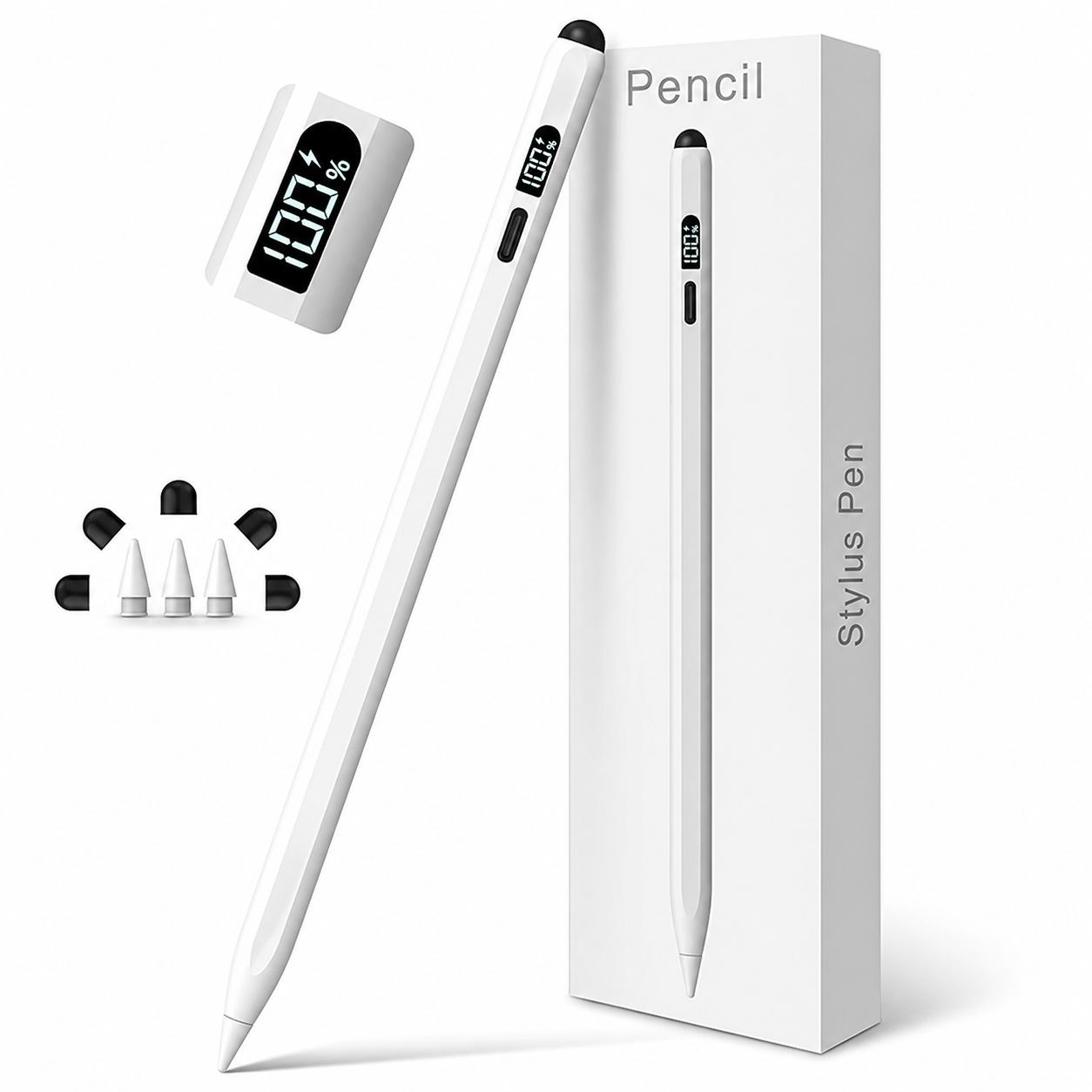 DIGIROOT iPad Pencil LED Display 15 Mins Fast Charge Stylus Pen for iPad with