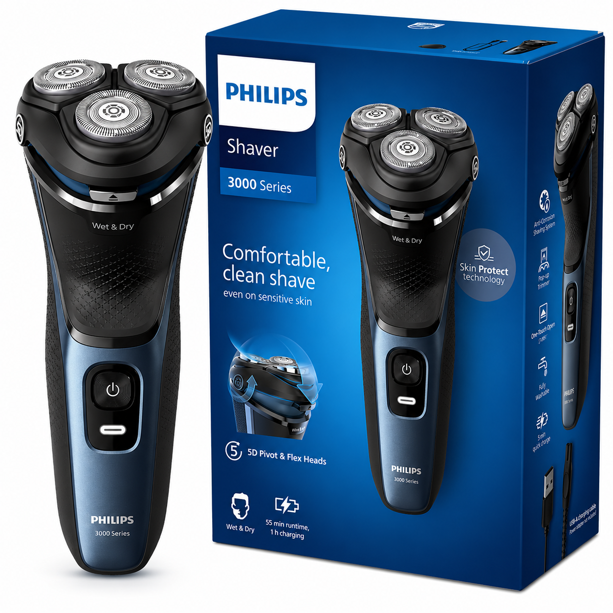 Philips Electric Shaver For Men Comfortable Clean Shave on Sensitive