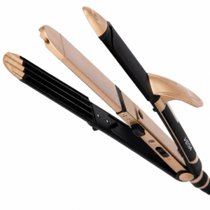 VEGA 3 In 1 : Curler & Crimper Straightener VHSCC-01 Hair Straightener (Gold, Black)